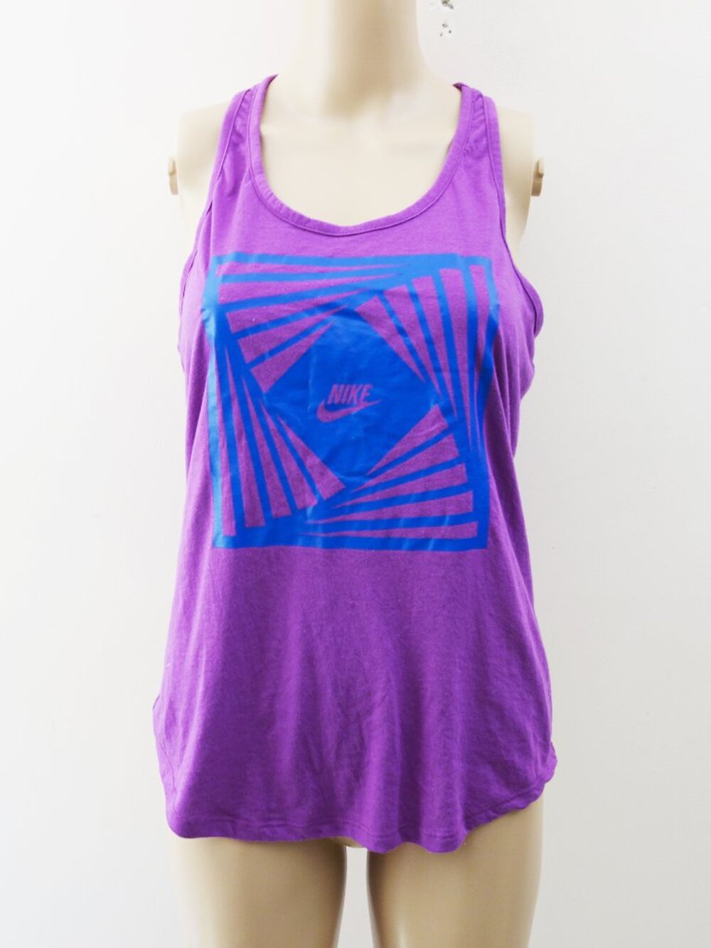 Nike Women's The Nike Tee Racerback Graphic Tank Top in Purple (M)